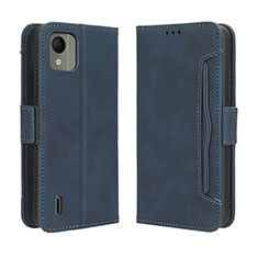 Funda de Cuero Cartera con Soporte Carcasa BY3 para Nokia C110 Azul