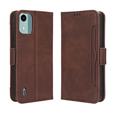 Funda de Cuero Cartera con Soporte Carcasa BY3 para Nokia C12 Pro Marron