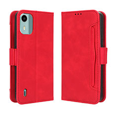 Funda de Cuero Cartera con Soporte Carcasa BY3 para Nokia C12 Pro Rojo