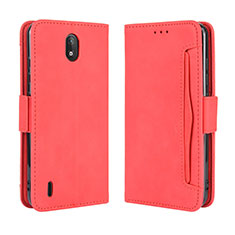 Funda de Cuero Cartera con Soporte Carcasa BY3 para Nokia C2 Rojo