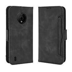 Funda de Cuero Cartera con Soporte Carcasa BY3 para Nokia C200 Negro