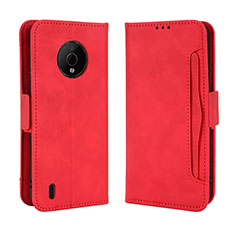 Funda de Cuero Cartera con Soporte Carcasa BY3 para Nokia C200 Rojo