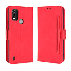 Funda de Cuero Cartera con Soporte Carcasa BY3 para Nokia C21 Plus Rojo