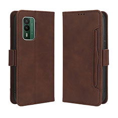 Funda de Cuero Cartera con Soporte Carcasa BY3 para Nokia XR21 Marron