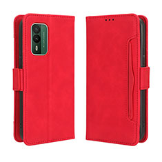 Funda de Cuero Cartera con Soporte Carcasa BY3 para Nokia XR21 Rojo