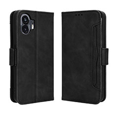 Funda de Cuero Cartera con Soporte Carcasa BY3 para Nothing Phone 2 Negro