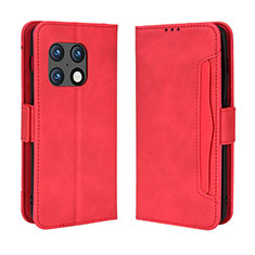 Funda de Cuero Cartera con Soporte Carcasa BY3 para OnePlus 10 Pro 5G Rojo