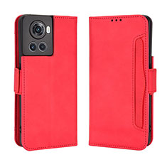 Funda de Cuero Cartera con Soporte Carcasa BY3 para OnePlus 10R 5G Rojo