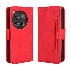 Funda de Cuero Cartera con Soporte Carcasa BY3 para OnePlus 12 5G Rojo