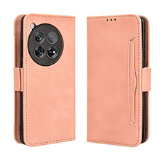 Funda de Cuero Cartera con Soporte Carcasa BY3 para OnePlus 12 5G Rosa