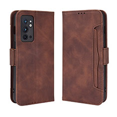 Funda de Cuero Cartera con Soporte Carcasa BY3 para OnePlus 9RT 5G Marron