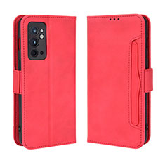 Funda de Cuero Cartera con Soporte Carcasa BY3 para OnePlus 9RT 5G Rojo