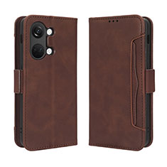 Funda de Cuero Cartera con Soporte Carcasa BY3 para OnePlus Ace 2V 5G Marron