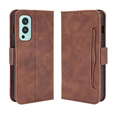 Funda de Cuero Cartera con Soporte Carcasa BY3 para OnePlus Nord 2 5G Marron