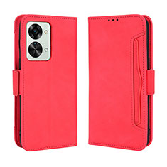 Funda de Cuero Cartera con Soporte Carcasa BY3 para OnePlus Nord 2T 5G Rojo