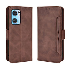 Funda de Cuero Cartera con Soporte Carcasa BY3 para OnePlus Nord CE 2 5G Marron