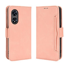 Funda de Cuero Cartera con Soporte Carcasa BY3 para Oppo A18 Rosa