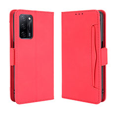 Funda de Cuero Cartera con Soporte Carcasa BY3 para Oppo A55 5G Rojo