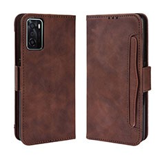 Funda de Cuero Cartera con Soporte Carcasa BY3 para Oppo A55S 5G Marron