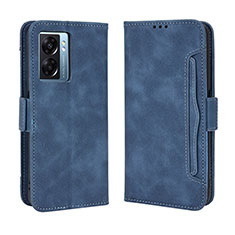 Funda de Cuero Cartera con Soporte Carcasa BY3 para Oppo A77 5G Azul