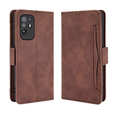 Funda de Cuero Cartera con Soporte Carcasa BY3 para Oppo A94 5G Marron