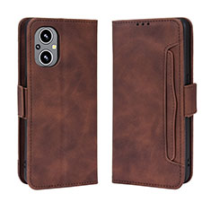 Funda de Cuero Cartera con Soporte Carcasa BY3 para Oppo A96 5G Marron