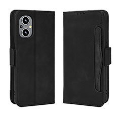 Funda de Cuero Cartera con Soporte Carcasa BY3 para Oppo A96 5G Negro