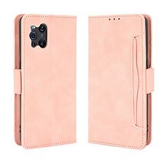 Funda de Cuero Cartera con Soporte Carcasa BY3 para Oppo Find X3 5G Rosa