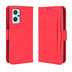 Funda de Cuero Cartera con Soporte Carcasa BY3 para Oppo K10 4G Rojo