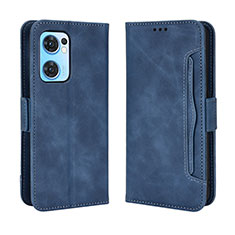 Funda de Cuero Cartera con Soporte Carcasa BY3 para Oppo Reno7 5G Azul