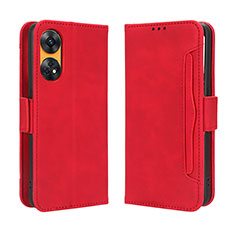 Funda de Cuero Cartera con Soporte Carcasa BY3 para Oppo Reno8 T 4G Rojo