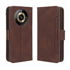 Funda de Cuero Cartera con Soporte Carcasa BY3 para Realme 11 Pro+ Plus 5G Marron