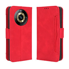 Funda de Cuero Cartera con Soporte Carcasa BY3 para Realme 11 Pro+ Plus 5G Rojo