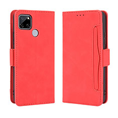 Funda de Cuero Cartera con Soporte Carcasa BY3 para Realme 7i RMX2193 Rojo