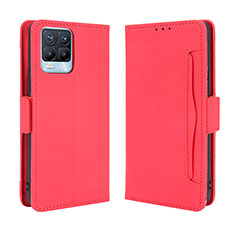 Funda de Cuero Cartera con Soporte Carcasa BY3 para Realme 8 4G Rojo