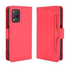 Funda de Cuero Cartera con Soporte Carcasa BY3 para Realme 8 5G Rojo