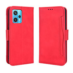 Funda de Cuero Cartera con Soporte Carcasa BY3 para Realme 9 5G Rojo