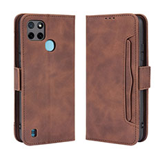 Funda de Cuero Cartera con Soporte Carcasa BY3 para Realme C21Y Marron