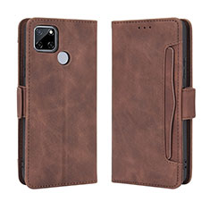 Funda de Cuero Cartera con Soporte Carcasa BY3 para Realme C25S Marron