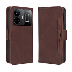 Funda de Cuero Cartera con Soporte Carcasa BY3 para Realme GT Neo5 5G Marron