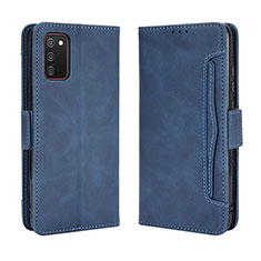 Funda de Cuero Cartera con Soporte Carcasa BY3 para Samsung Galaxy A02s Azul