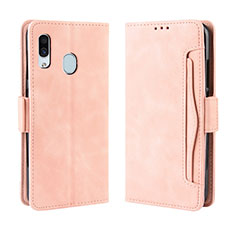 Funda de Cuero Cartera con Soporte Carcasa BY3 para Samsung Galaxy A20e Rosa