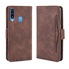 Funda de Cuero Cartera con Soporte Carcasa BY3 para Samsung Galaxy A20s Marron