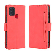 Funda de Cuero Cartera con Soporte Carcasa BY3 para Samsung Galaxy A21s Rojo