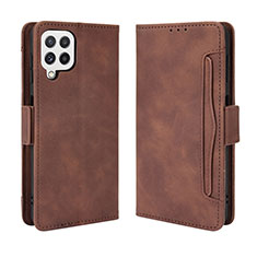 Funda de Cuero Cartera con Soporte Carcasa BY3 para Samsung Galaxy A22 4G Marron