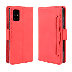 Funda de Cuero Cartera con Soporte Carcasa BY3 para Samsung Galaxy A51 4G Rojo