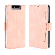 Funda de Cuero Cartera con Soporte Carcasa BY3 para Samsung Galaxy A80 Rosa