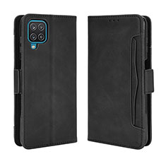 Funda de Cuero Cartera con Soporte Carcasa BY3 para Samsung Galaxy F12 Negro