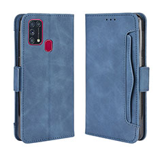 Funda de Cuero Cartera con Soporte Carcasa BY3 para Samsung Galaxy M21s Azul