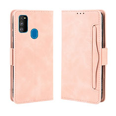 Funda de Cuero Cartera con Soporte Carcasa BY3 para Samsung Galaxy M30s Rosa